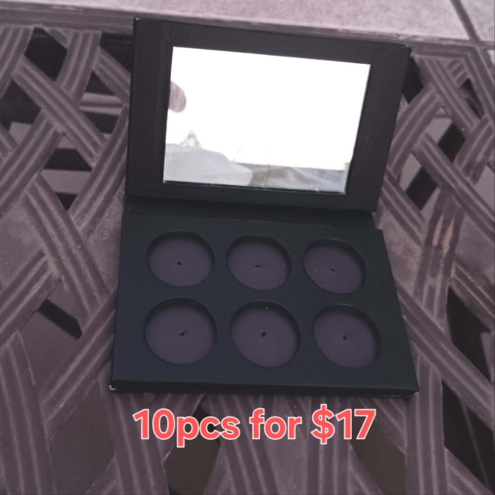 Empty Magnetic Palette#7  10pcs-Blush/Eyeshadow 6 Small Pans-With Mirror.